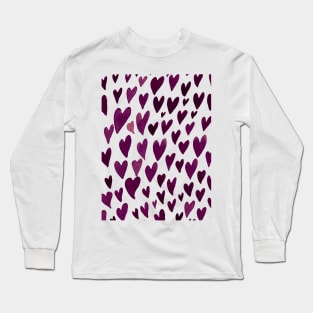 Valentines day hearts explosion - burgundy Long Sleeve T-Shirt